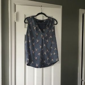 White House Black Market Floral Sleeveless Blouse